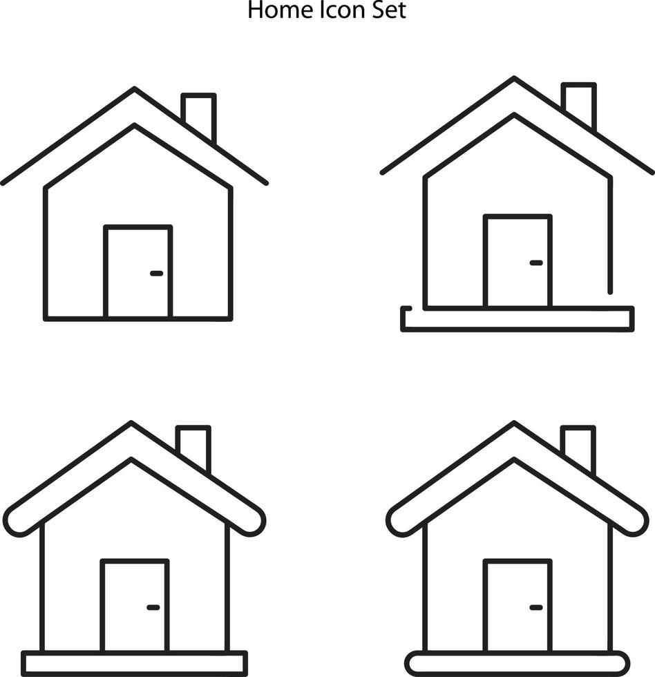 huis vector icon set voor website, logo, app. thuispictogram geïsoleerd op een witte achtergrond, thuissymbool