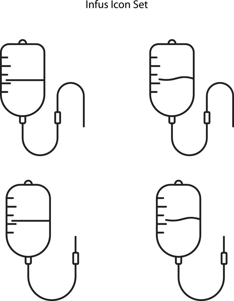 infuseren pictogrammenset geïsoleerd op een witte achtergrond. infuseren pictogram dunne lijn overzicht lineaire infuseren symbool voor logo, web, app, ui. infunderen pictogram eenvoudig teken. vector