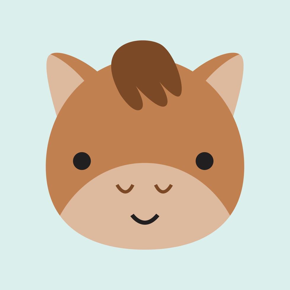 een schattige dierenkopillustratie in een plat ontwerp. een paardenhoofd. vector