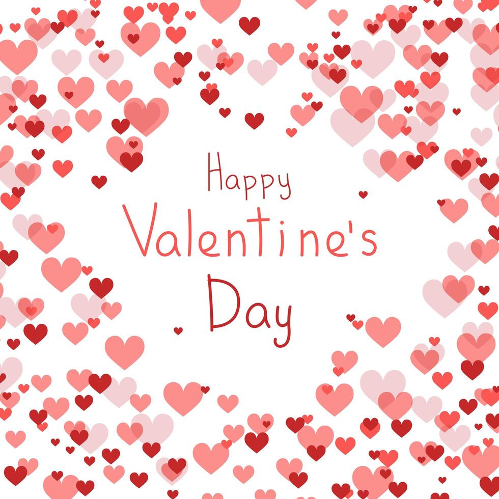 happy Valentijnsdag achtergrond, rode en roze hart confetti - vector