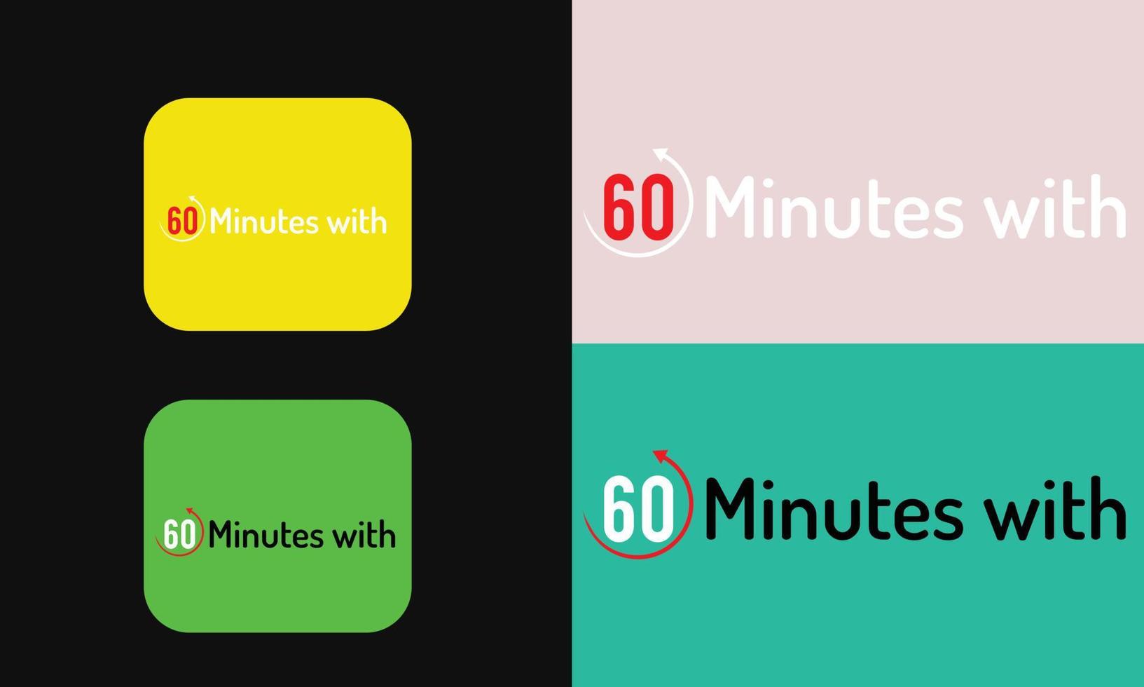 60 minuten met eenvoudig en creatief logo-ontwerp vector