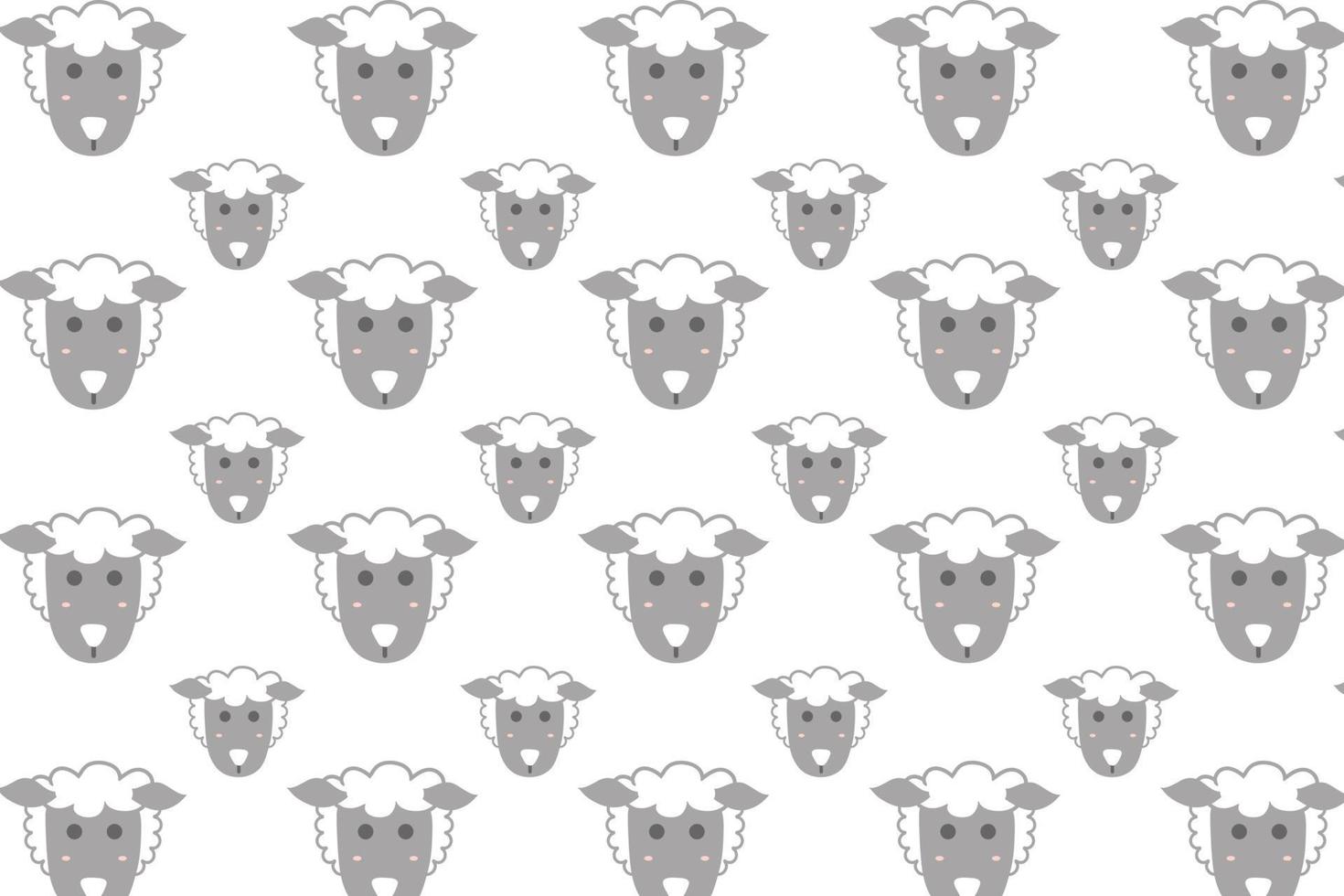 platte schapen hoofd patroon achtergrond vector