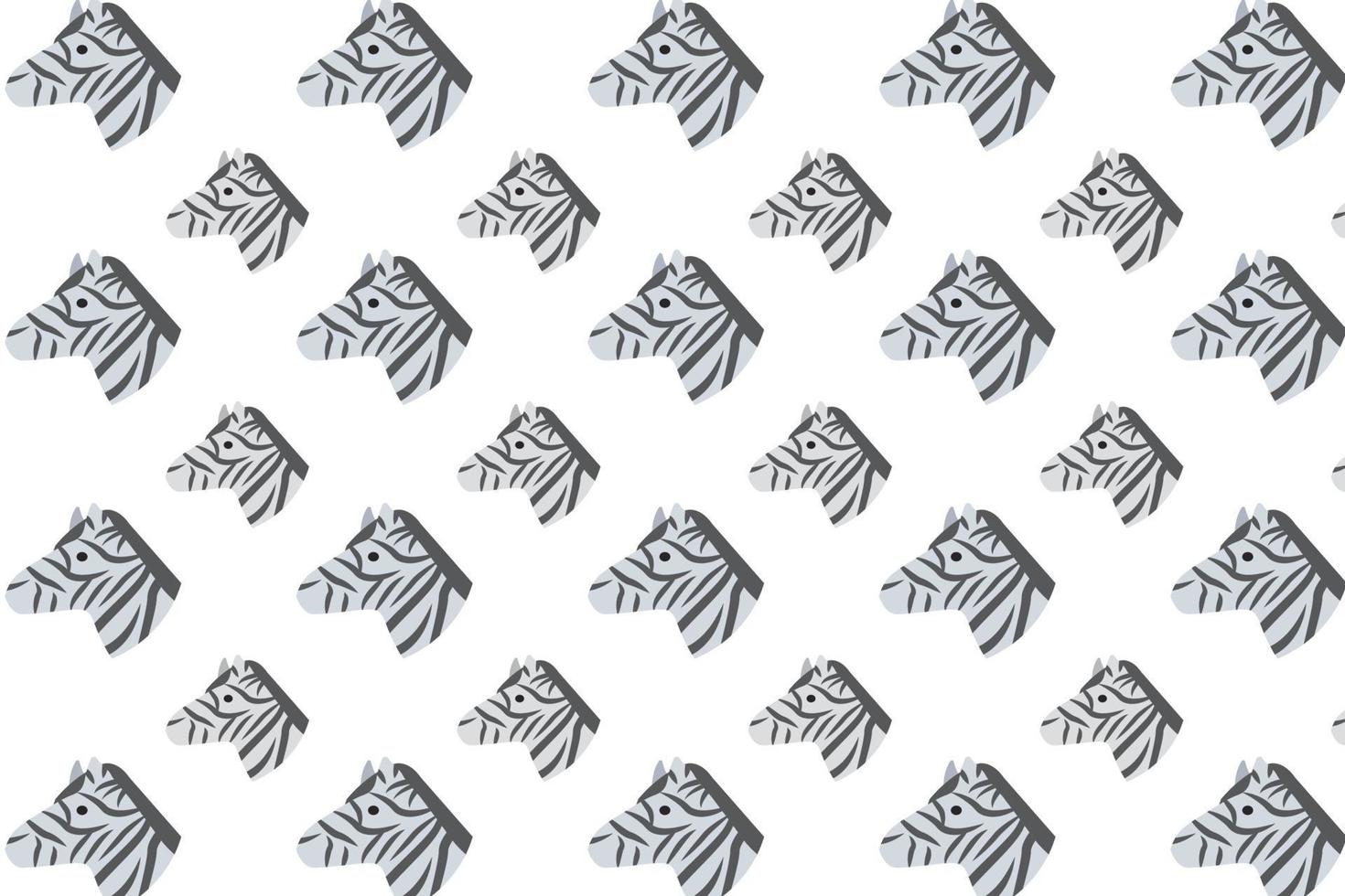 platte zebra hoofd patroon achtergrond vector