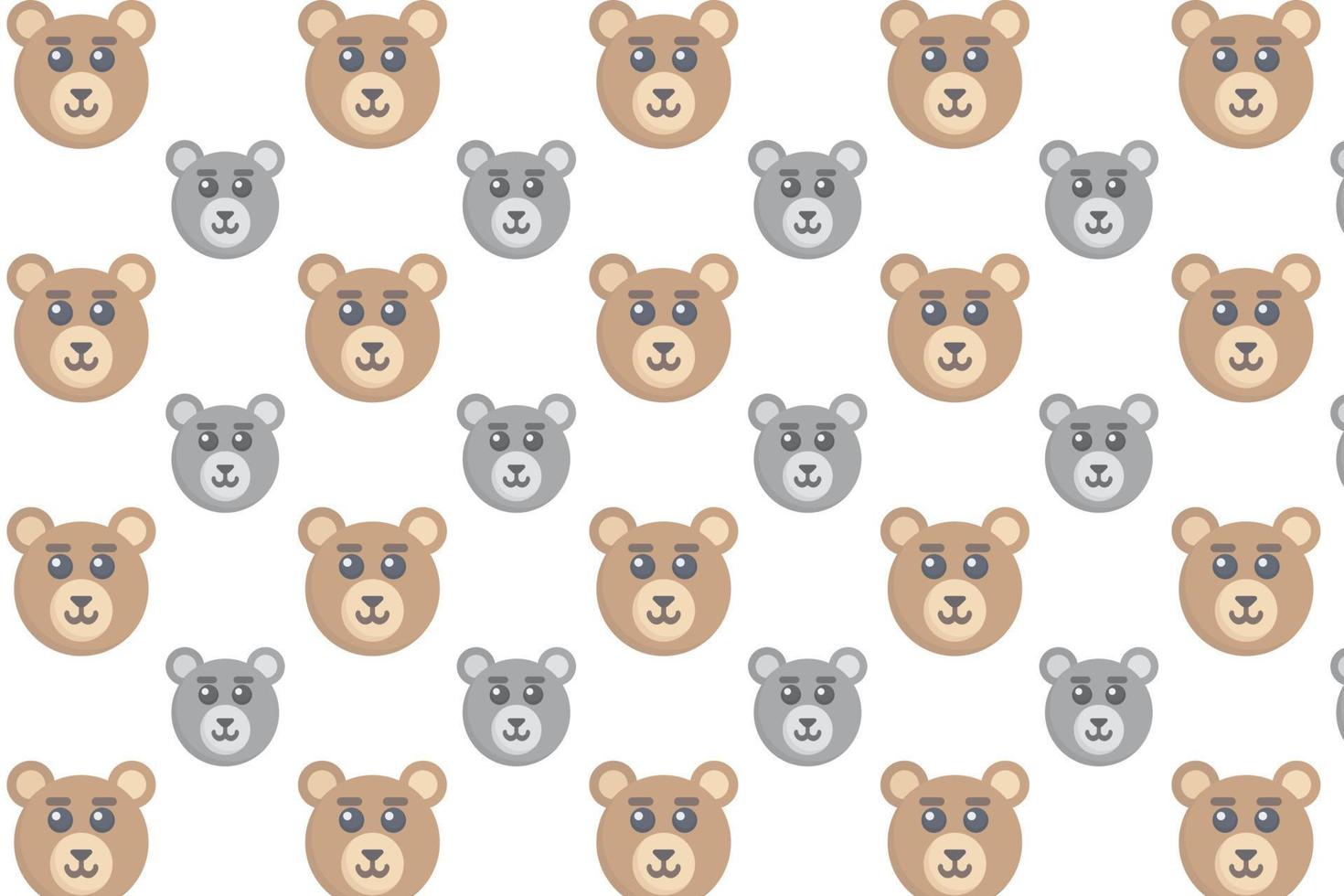 platte beer hoofd patroon achtergrond vector