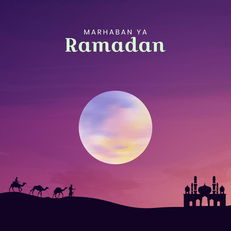 marhaban ya ramadan vector