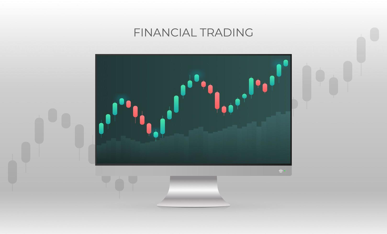 financiële handelsbanner. een monitor die beurskoersen weergeeft. beleggingshandel op de aandelenmarkt. vectorillustratie. vector