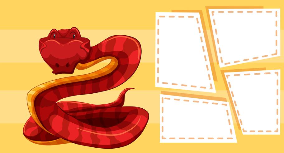 Snake op gele sjabloon vector