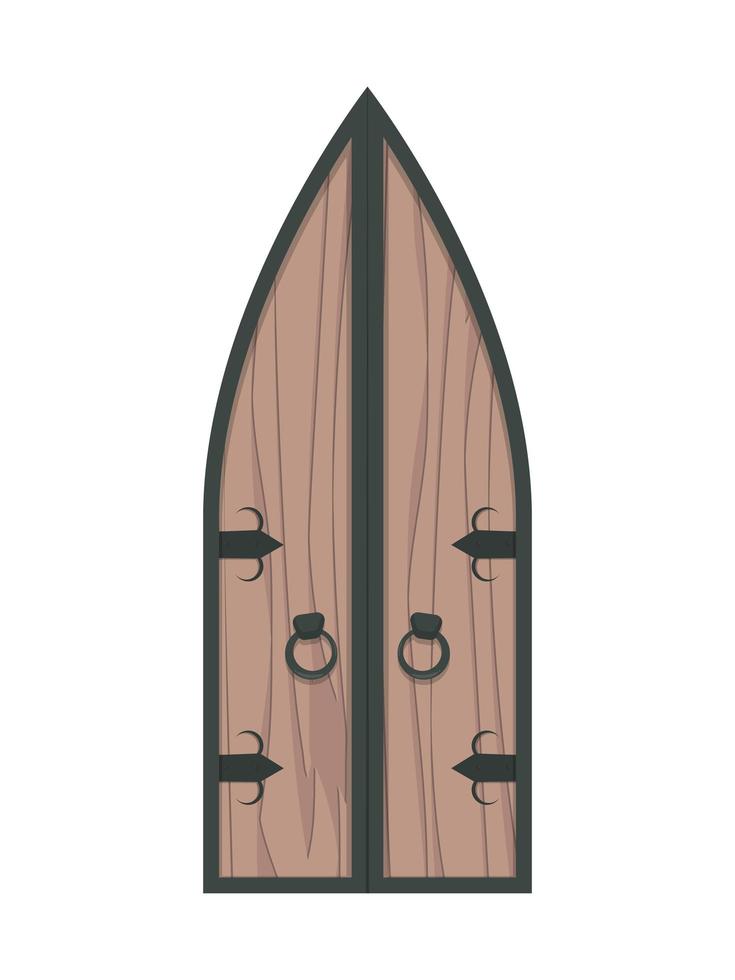 oude houten driehoekige deuren. cartoon-stijl. vectorillustratie. vector