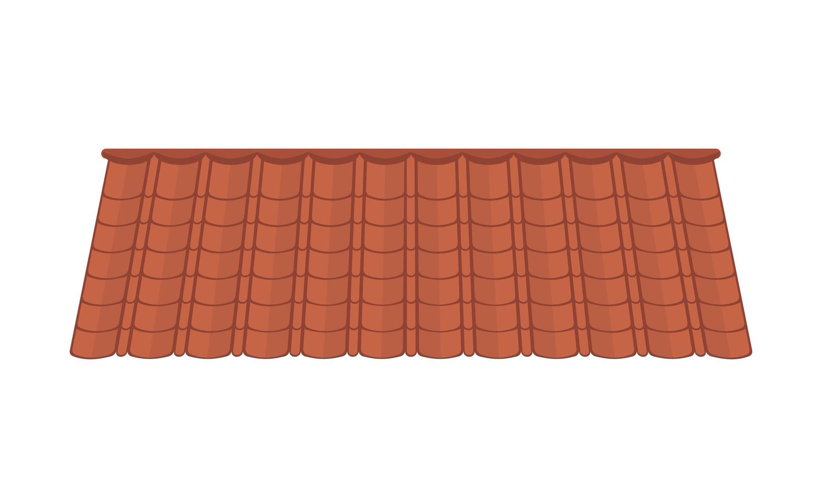 bruin pannendak geïsoleerd op een witte achtergrond. dak voor het ontwerp van zomerhuisjes. cartoon-stijl. vectorillustratie. vector