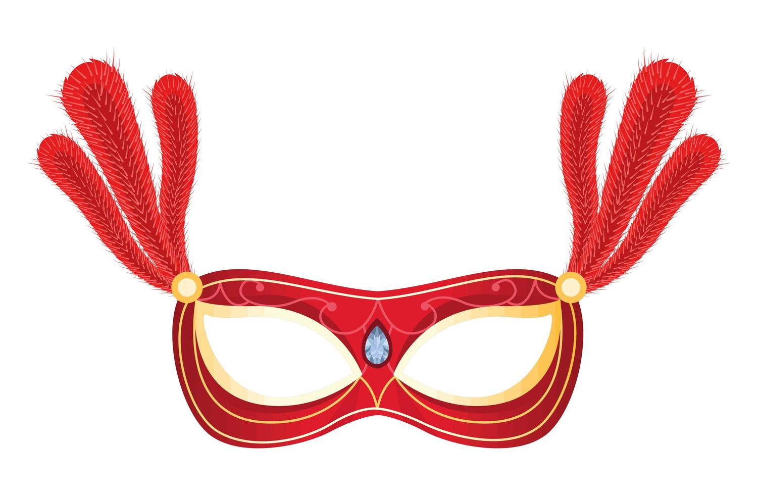 mardi gras rood masker vector