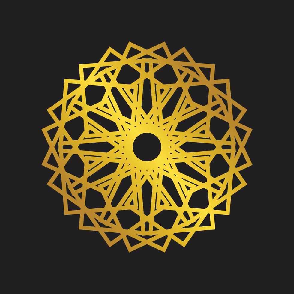 luxe ornament mandala stijl gouden kleur religie islamitisch elegant grafisch vector