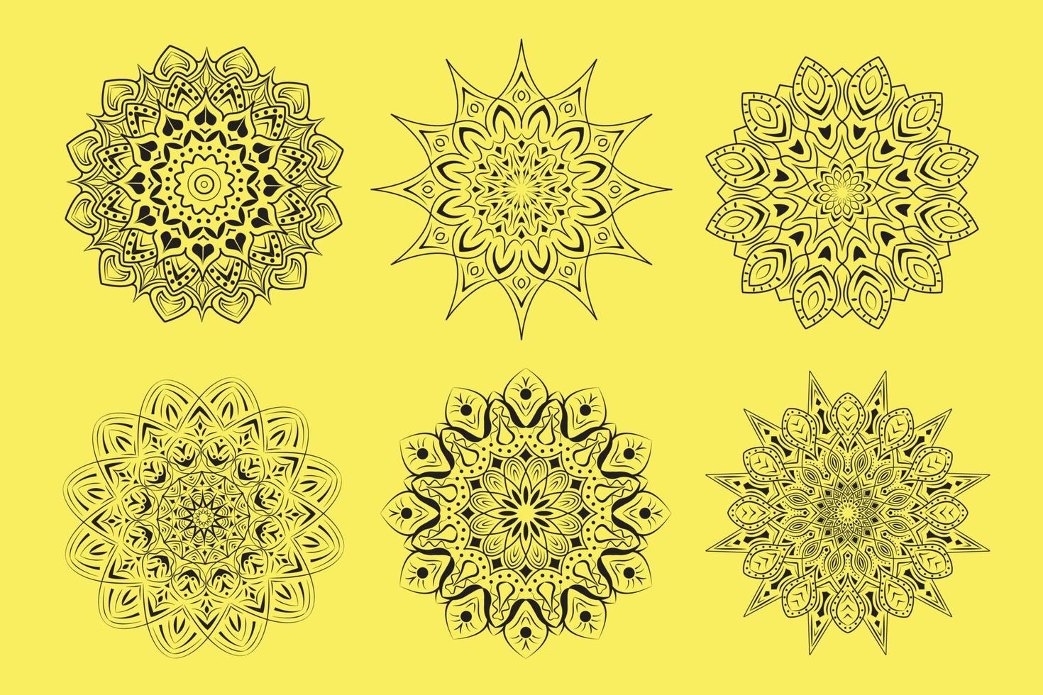 mandala bloemen ornament collectie, decoratie vector