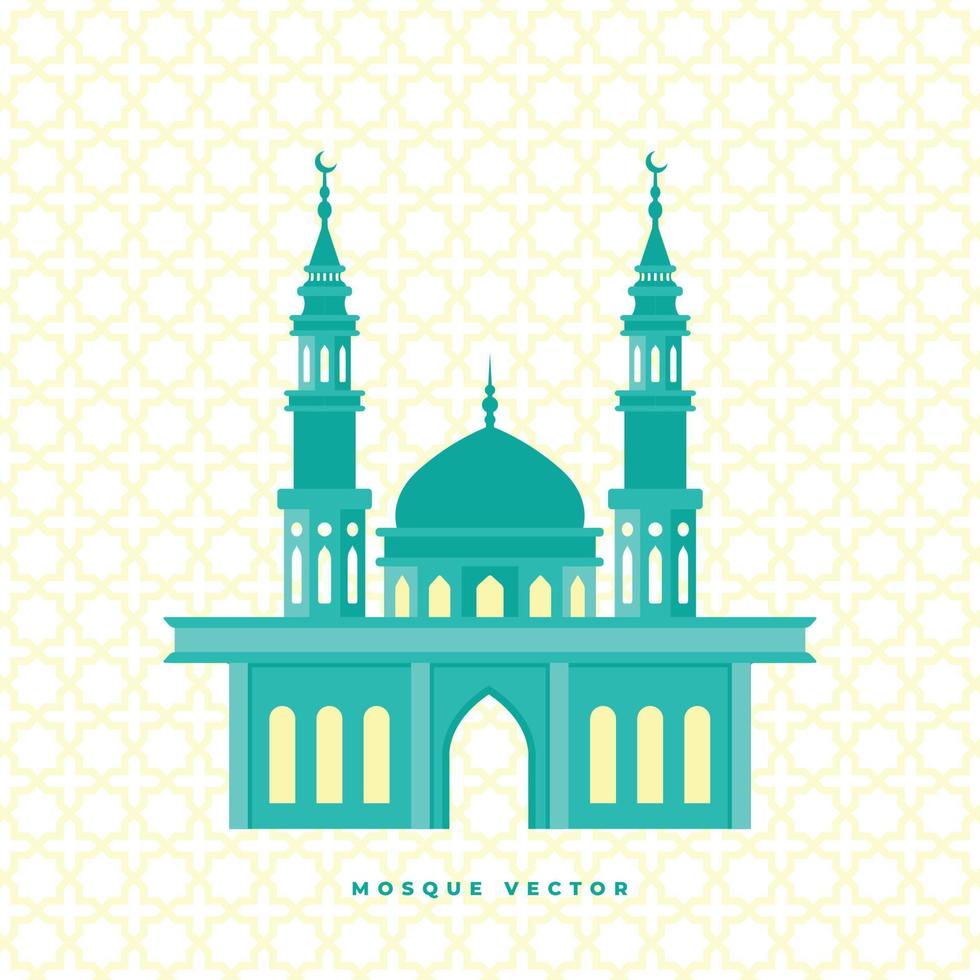 moskee vlakke stijl illustratie geïsoleerd op een witte achtergrond, islamitische vectorafbeelding, eid mubarak, ramadan kareem vector