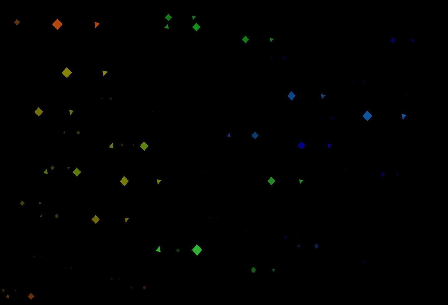 donkeroranje vectorachtergrond met driehoeken, cirkels, kubussen. vector