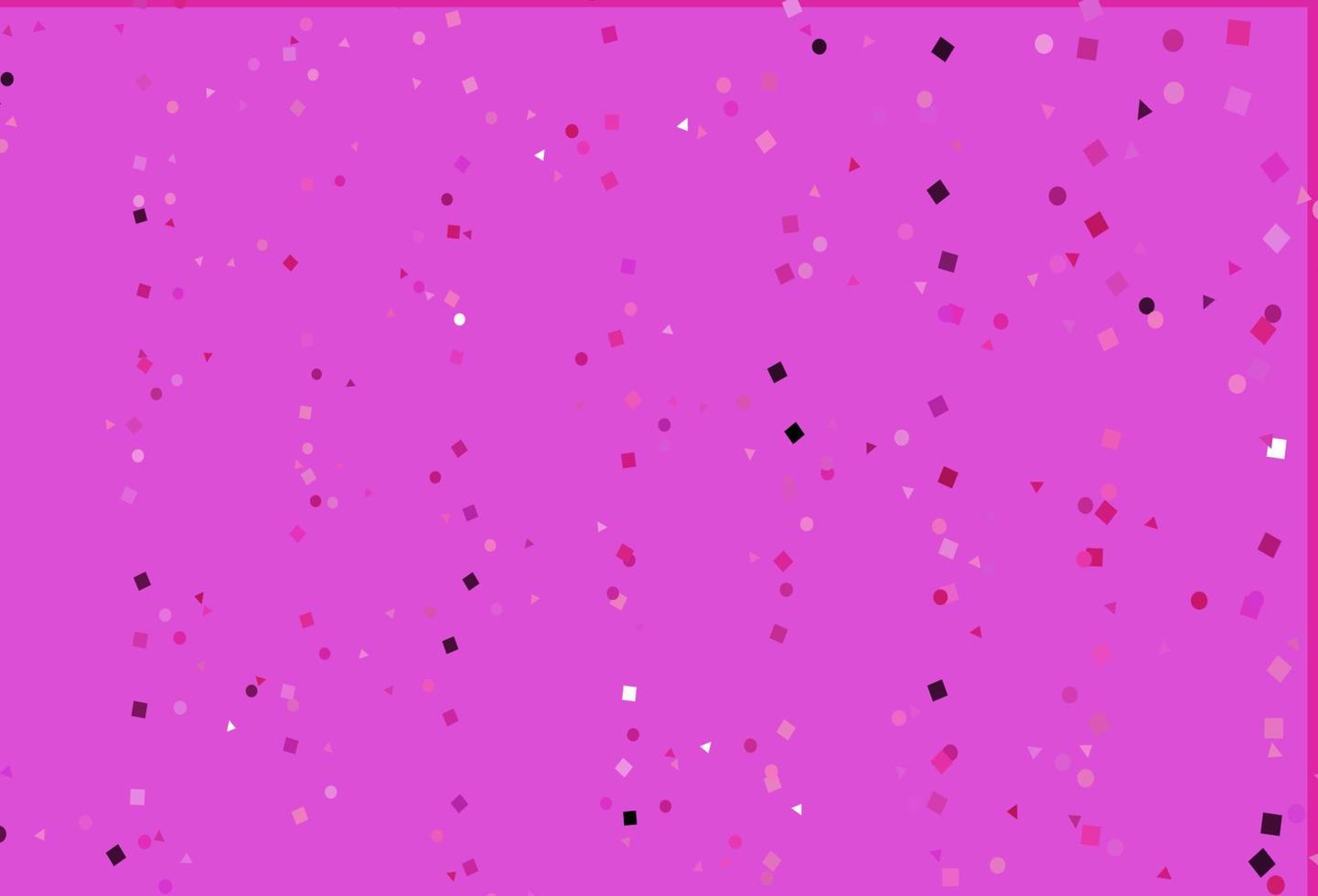 lichtroze vectorsjabloon met kristallen, cirkels, vierkanten. vector