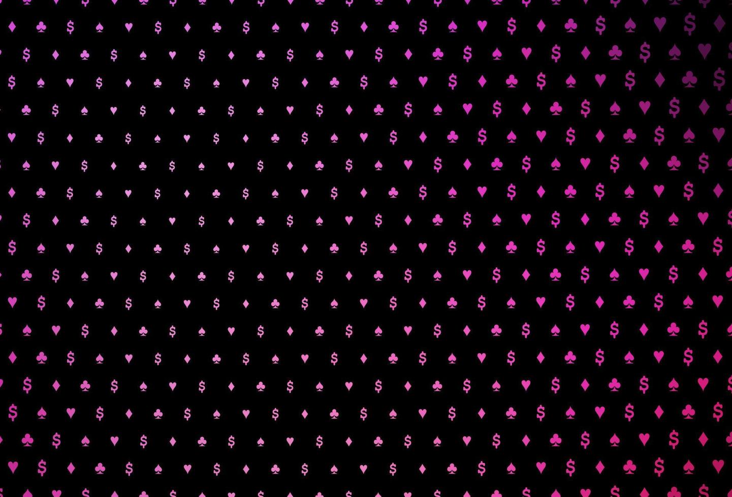 donker roze vector patroon met symbool van kaarten.
