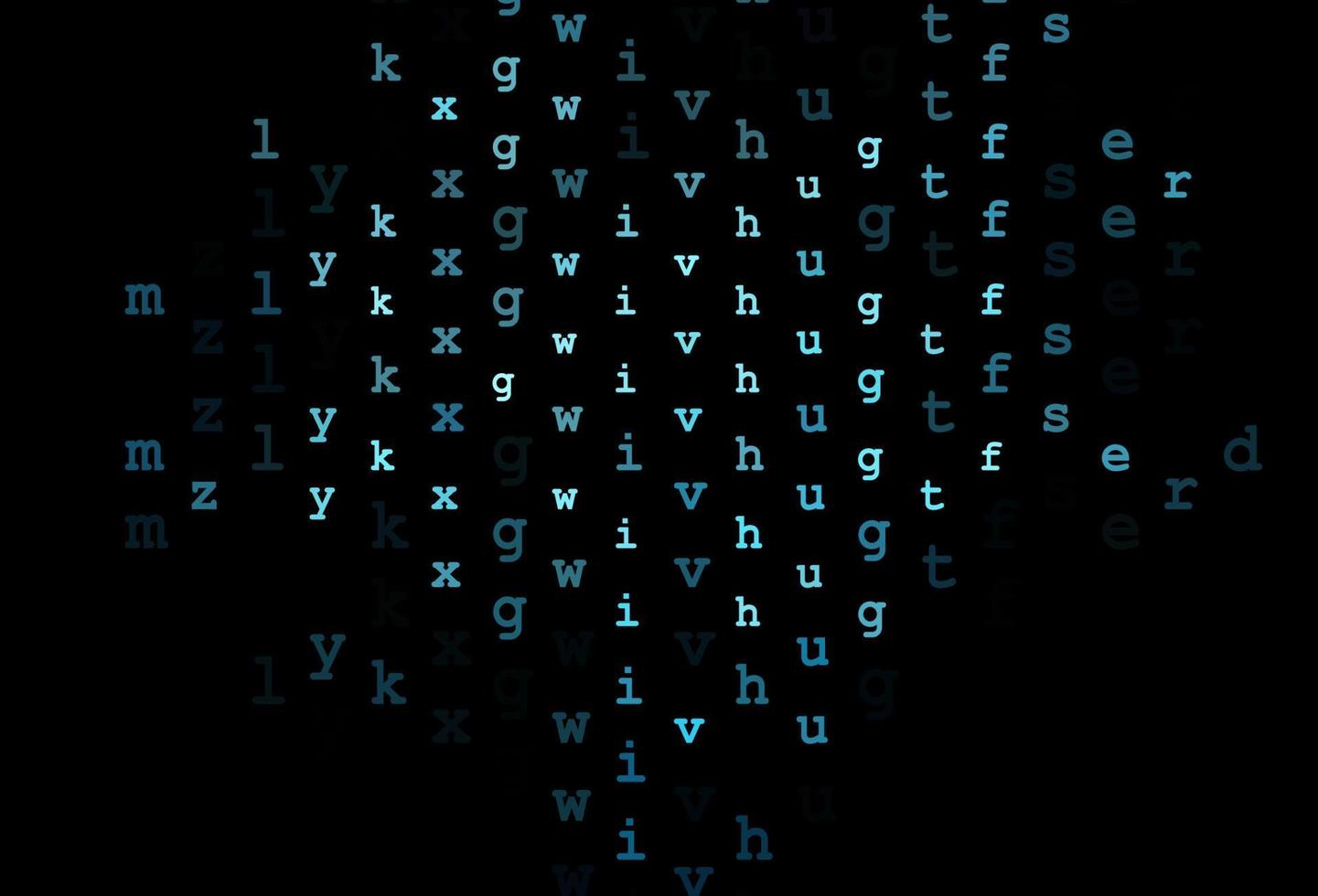 donkerblauwe vectorachtergrond met tekens van alfabet. vector
