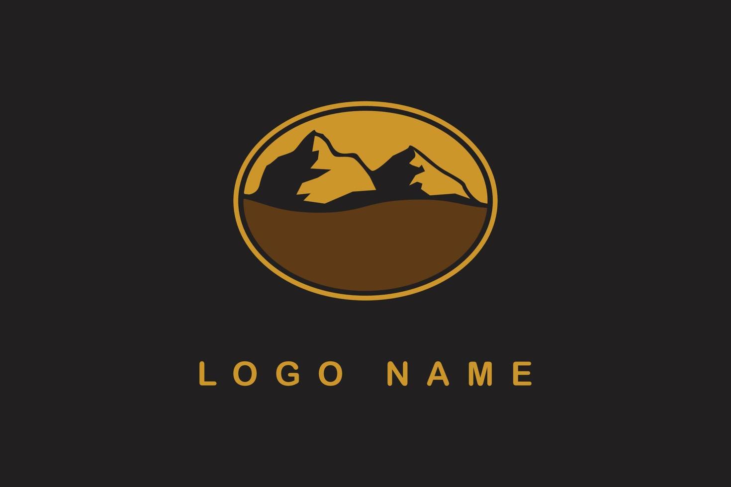koffie berg logo embleem voor café drankje, met bruine kleur sjabloonontwerp vectorafbeelding vector