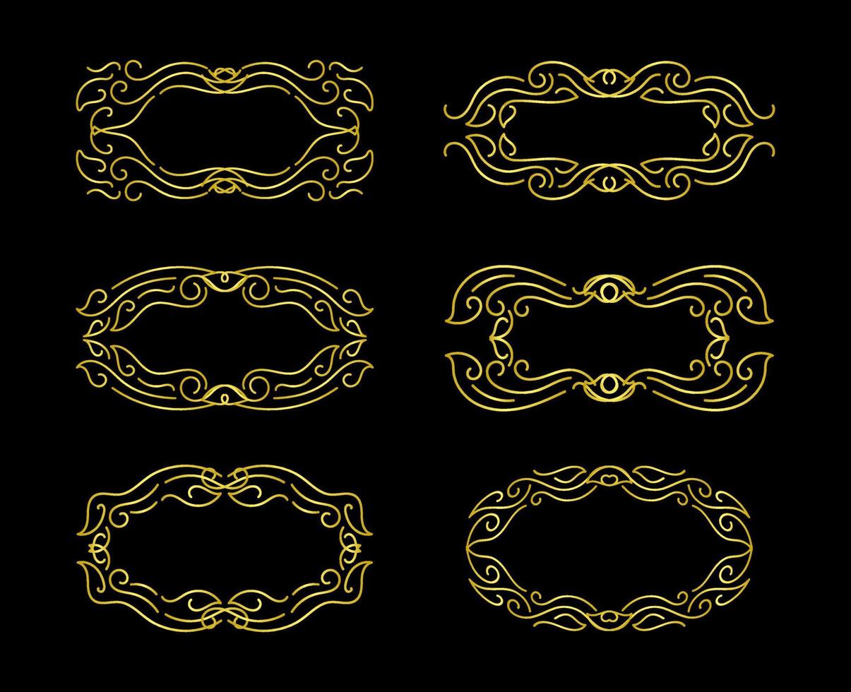 gouden randen elementen set collectie, ornament vector, frame vector