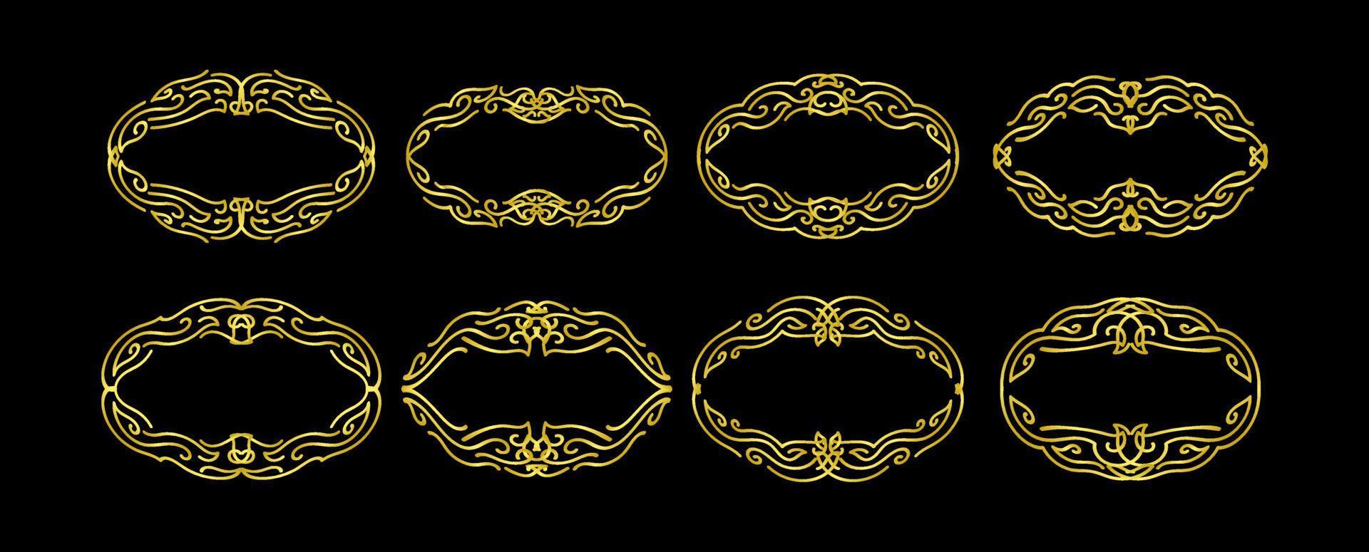 gouden randen elementen set collectie, ornament vector, frame vector