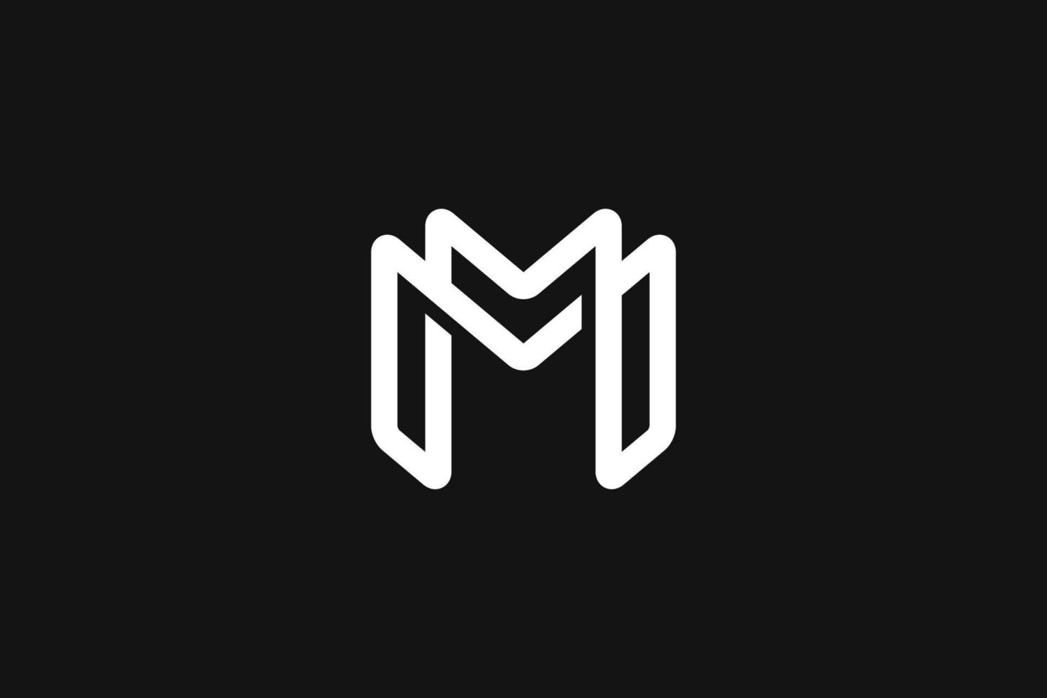 m modern uniek logo, monogram belettering ontwerp vectorafbeelding vector