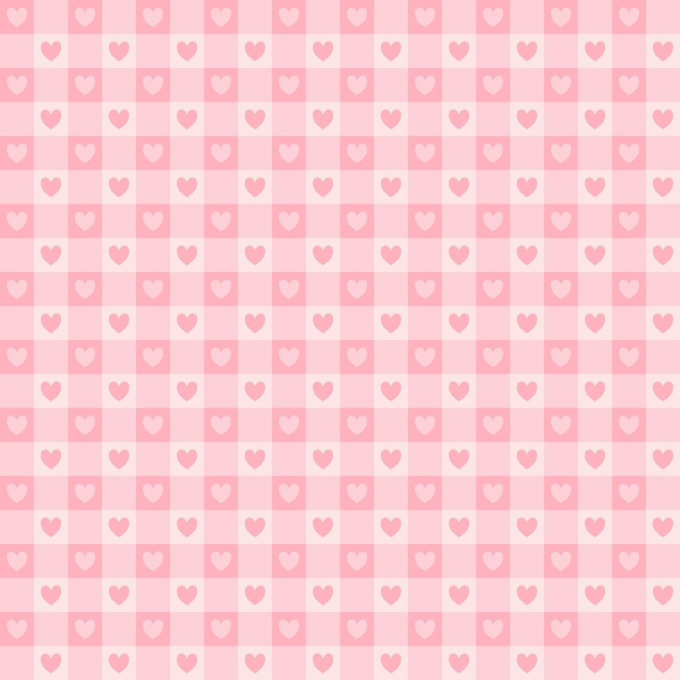 Valentijnsdag liefde mooi. valentijnsdag tartan plaid. harten op Schotse kooi. Schots patroon in roze en witte kooi. Schotse geruite achtergrond. naadloze stof textuur. vectorillustratie. vector