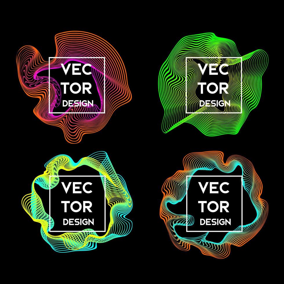 vector abstracte achtergrond met dynamische kleurrijke golven set. vector illustratie