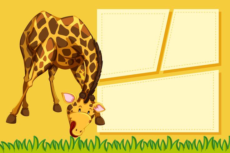 Een giraffe op lege notitie vector