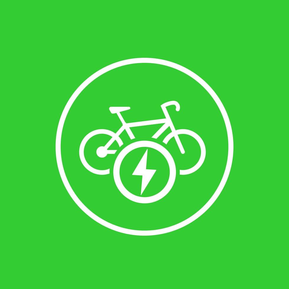 elektrische fiets icoon, laadstation mark vector