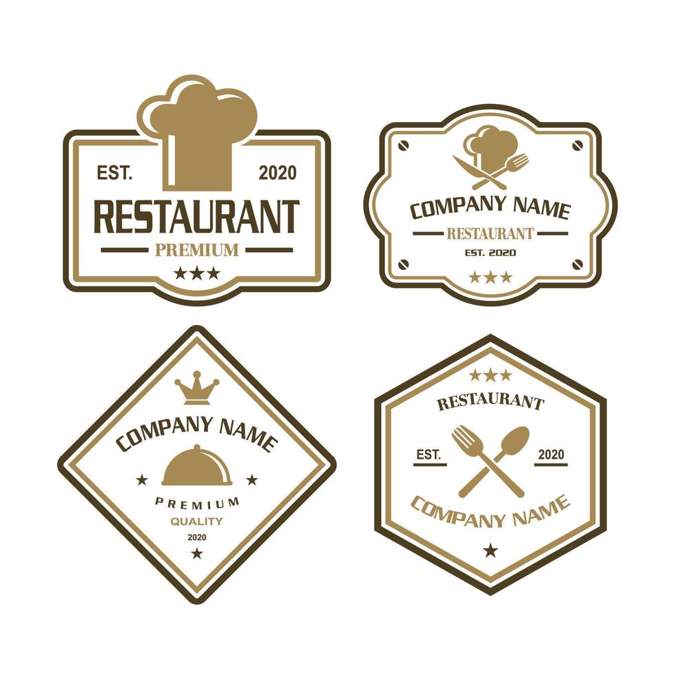 een set restaurantvectoren, een set voedsellogo's vector