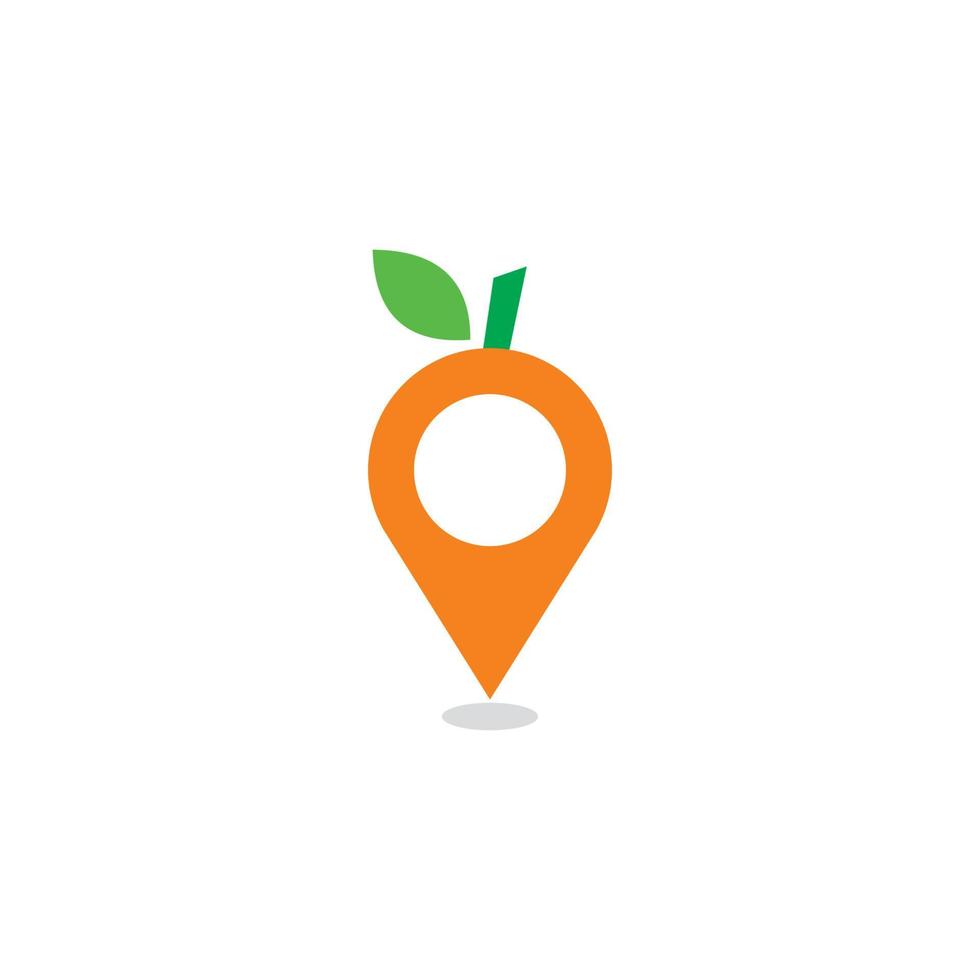 fruit pin vector, voedsel logo vector