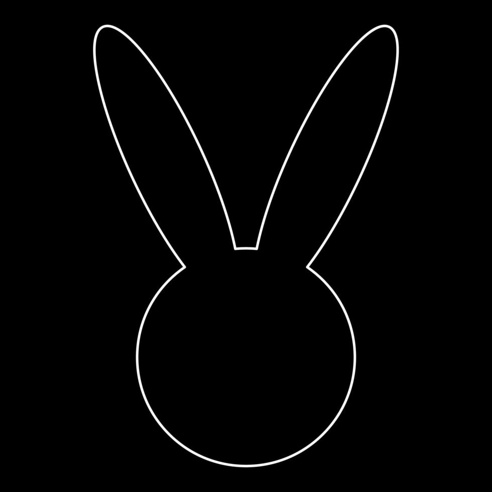 haas of konijn hoofd witte omtrek pictogram vector