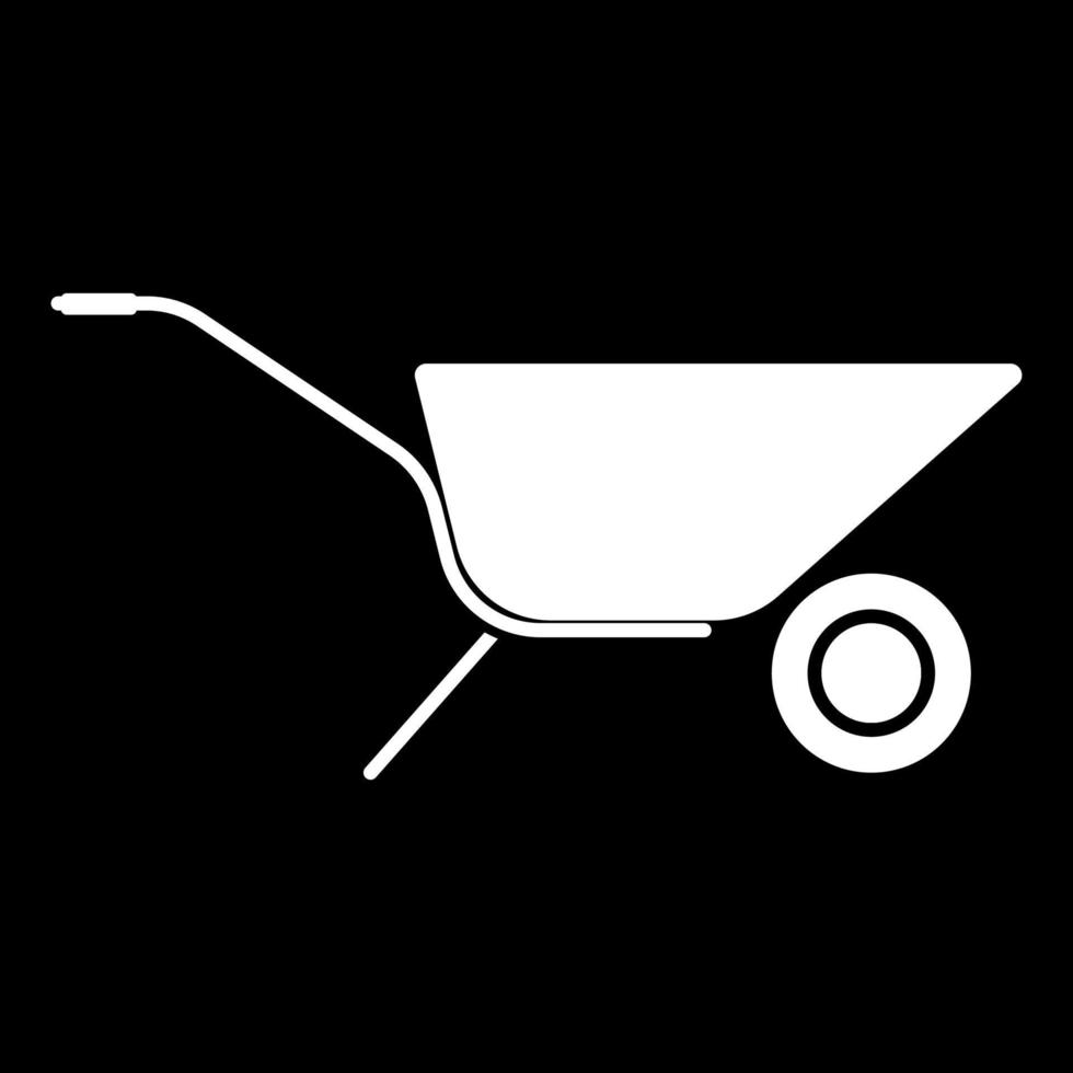 kruiwagen kar pictogram witte kleur vector