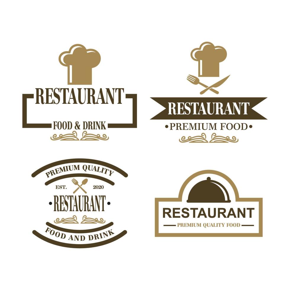 een set keukenvectoren, een set restaurantlogo's vector