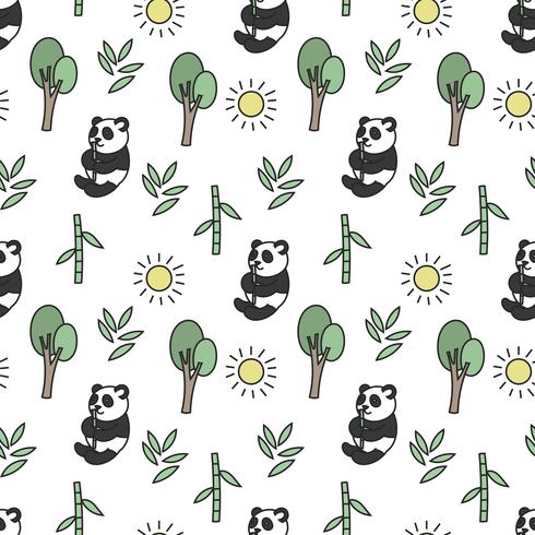 Schattig panda naadloze patroon vector