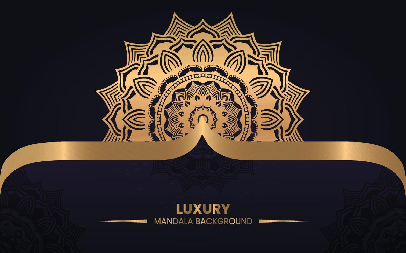 luxe decoratieve en decoratieve mandala-ontwerpachtergrond in gouden kleur vector