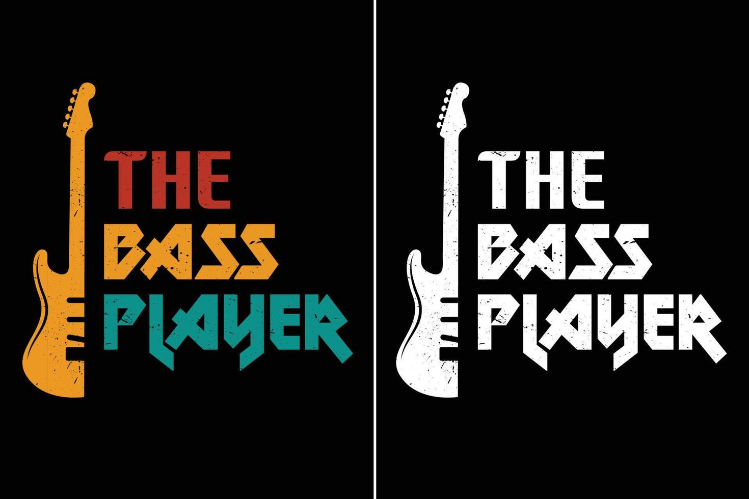 het ontwerp van de t-shirt van de muziekliefhebber van de bassist vector