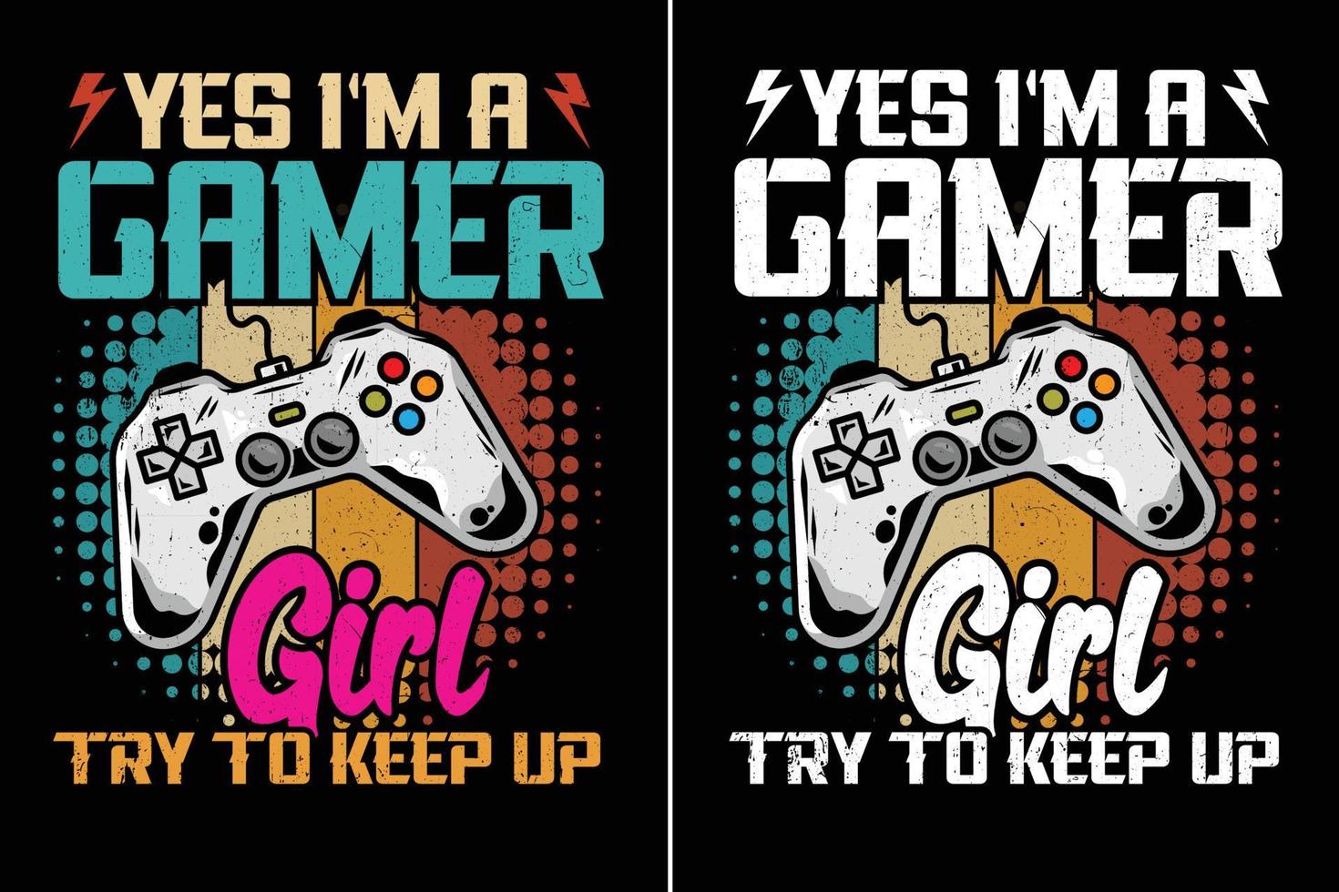 ja ik ben een gamer meisje probeer het ontwerp van de game lover t-shirt bij te houden vector