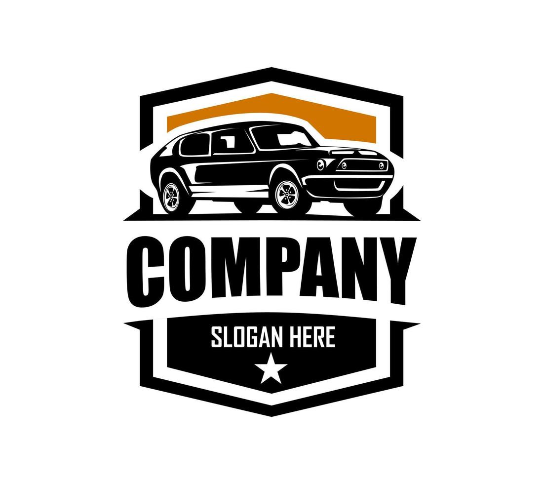 muscle car logo concept badge embleem vector geïsoleerd