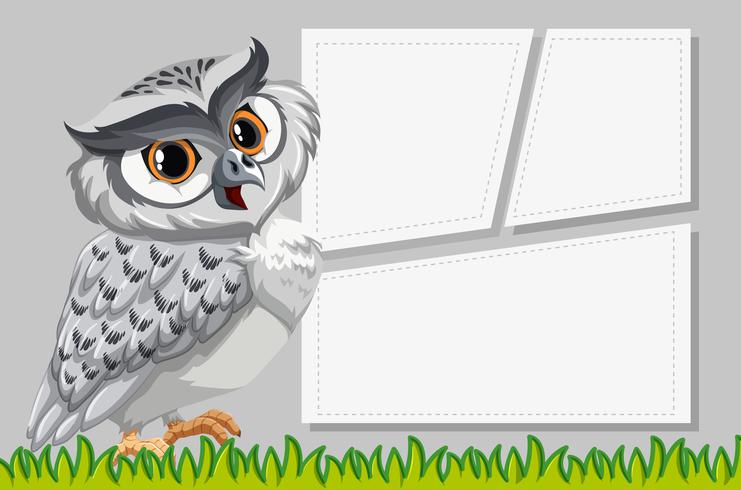 Owl op notitie sjabloon vector