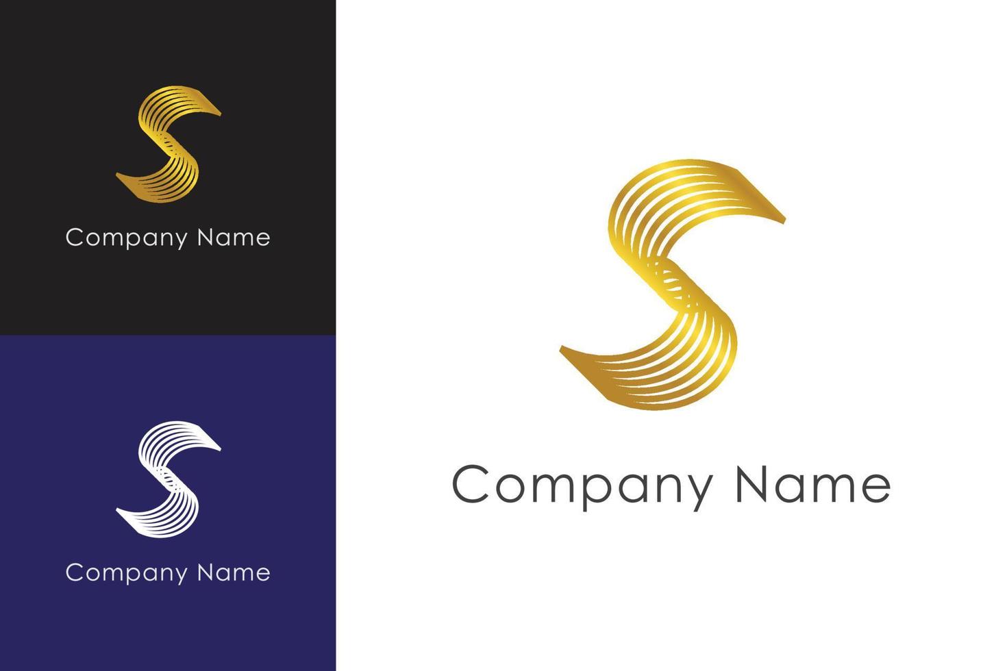 letter s luxe logo voor uw bedrijf merkidentiteit elegant ontwerp met gouden kleur vector