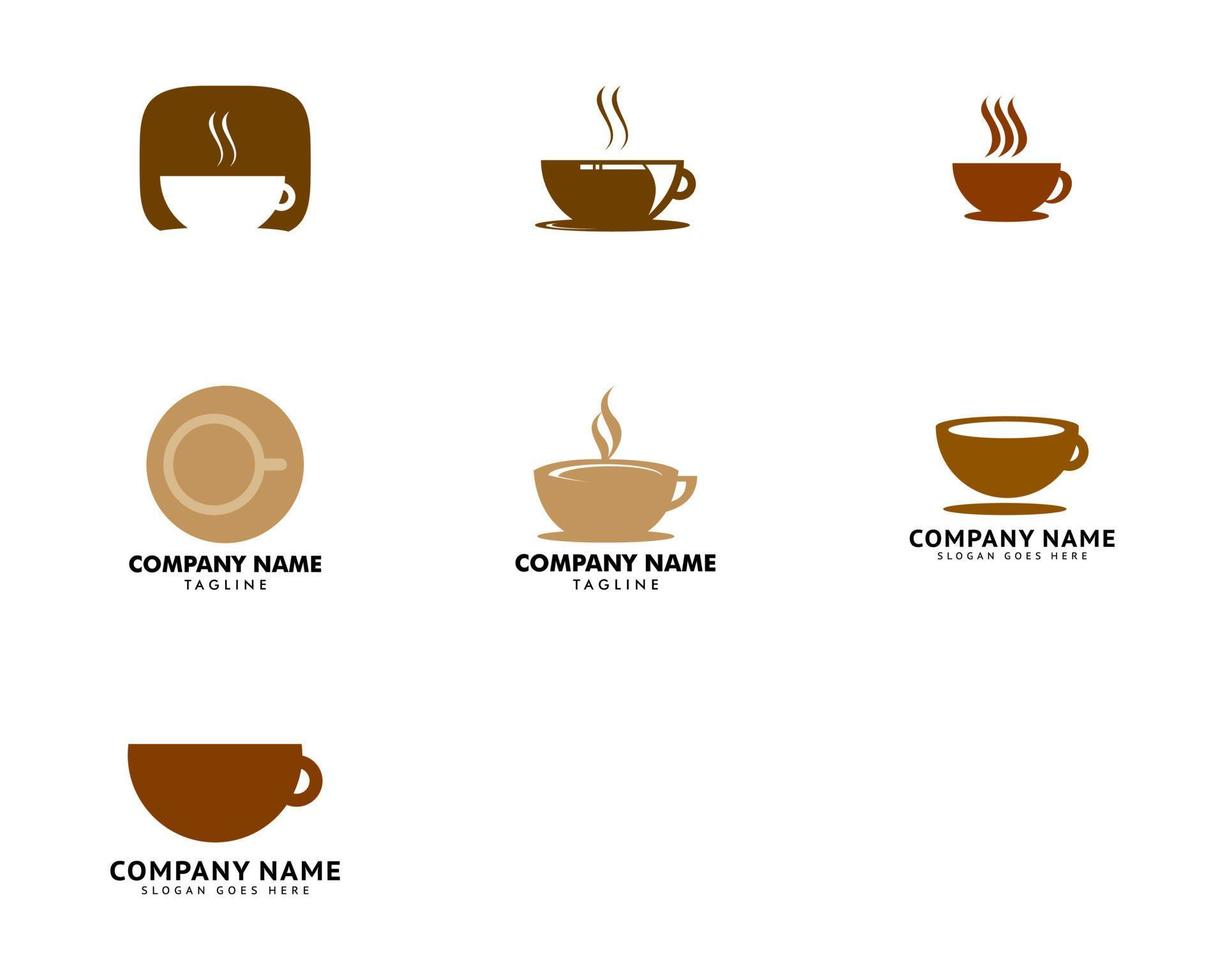 set van coffeeshop logo pictogram sjabloon ontwerp vectorillustratie vector