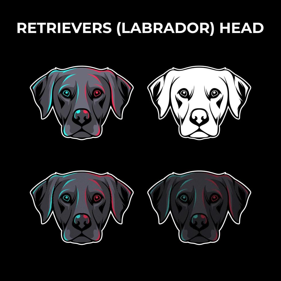 retrievers of labrador hond hoofd vector illustratie collectie