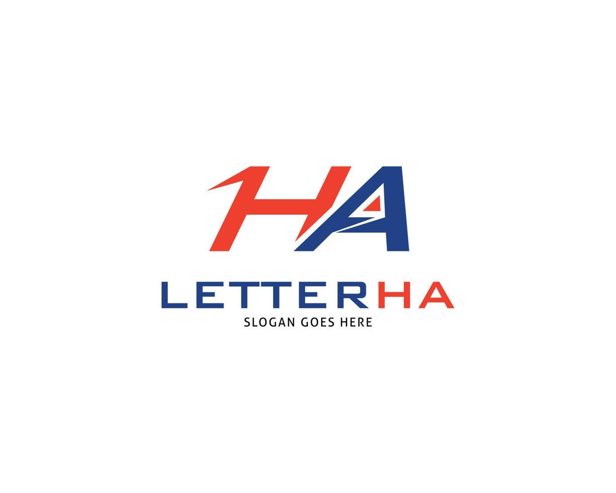 beginletter ha ontwerp logo vector