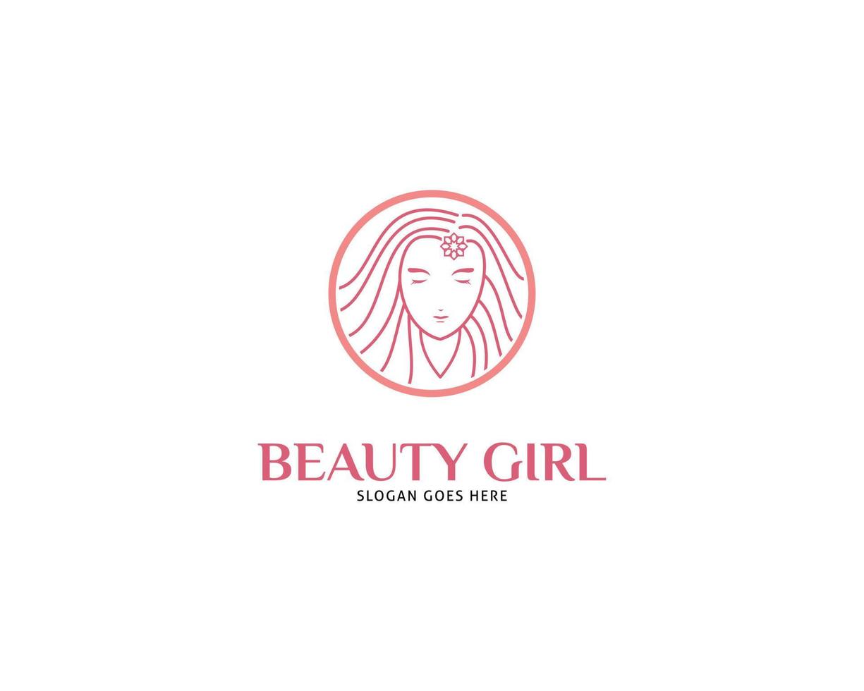 vrouw gezicht logo ontwerp vectorillustratie, meisje silhouet voor cosmetica, beauty, salon, gezondheid en spa, mode thema's vector