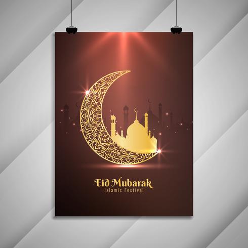 Abstract Eid Mubarak decoratief flyerontwerp vector