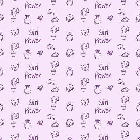 Girl power naadloze patroon vector