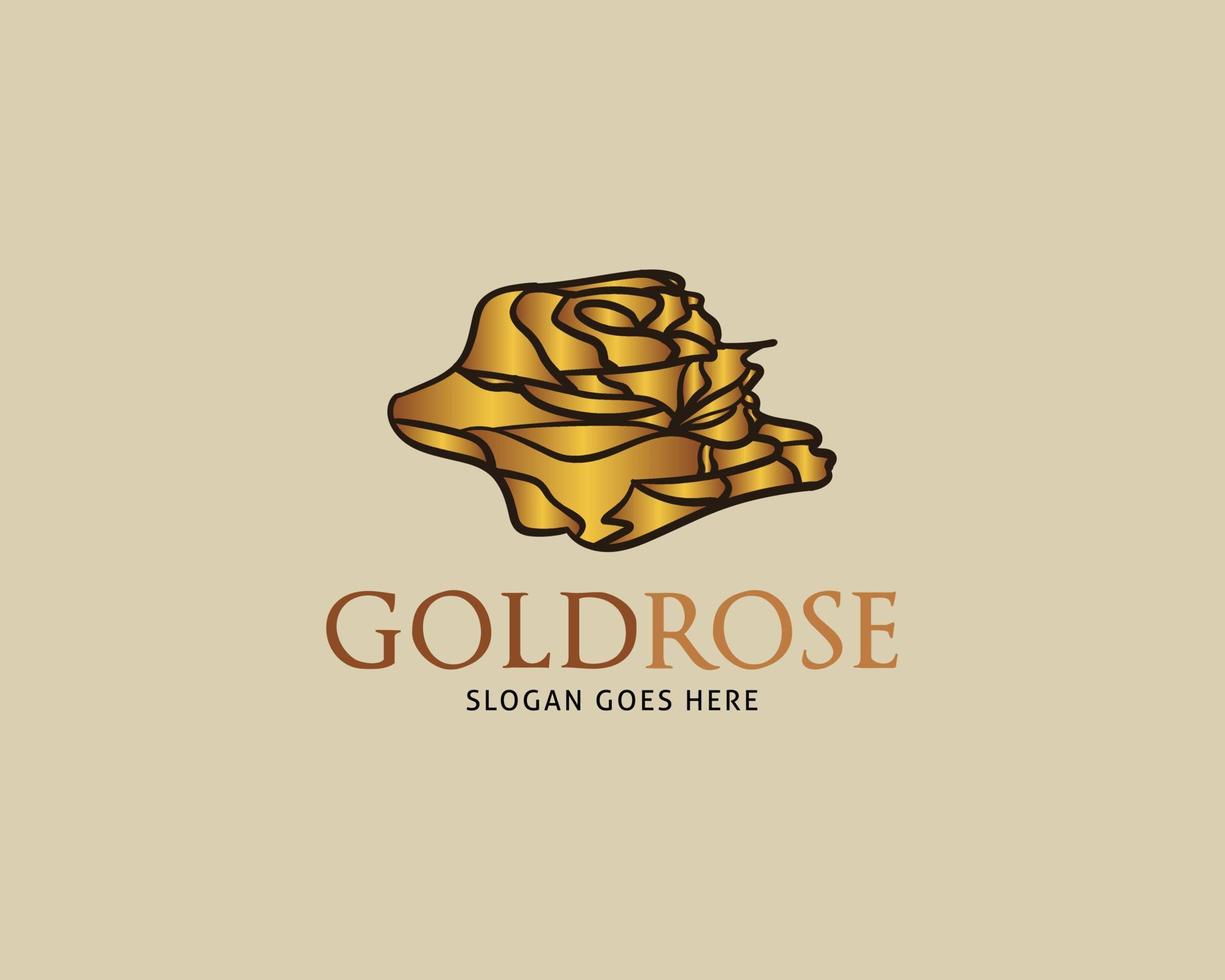 gouden roos vector logo ontwerpsjabloon