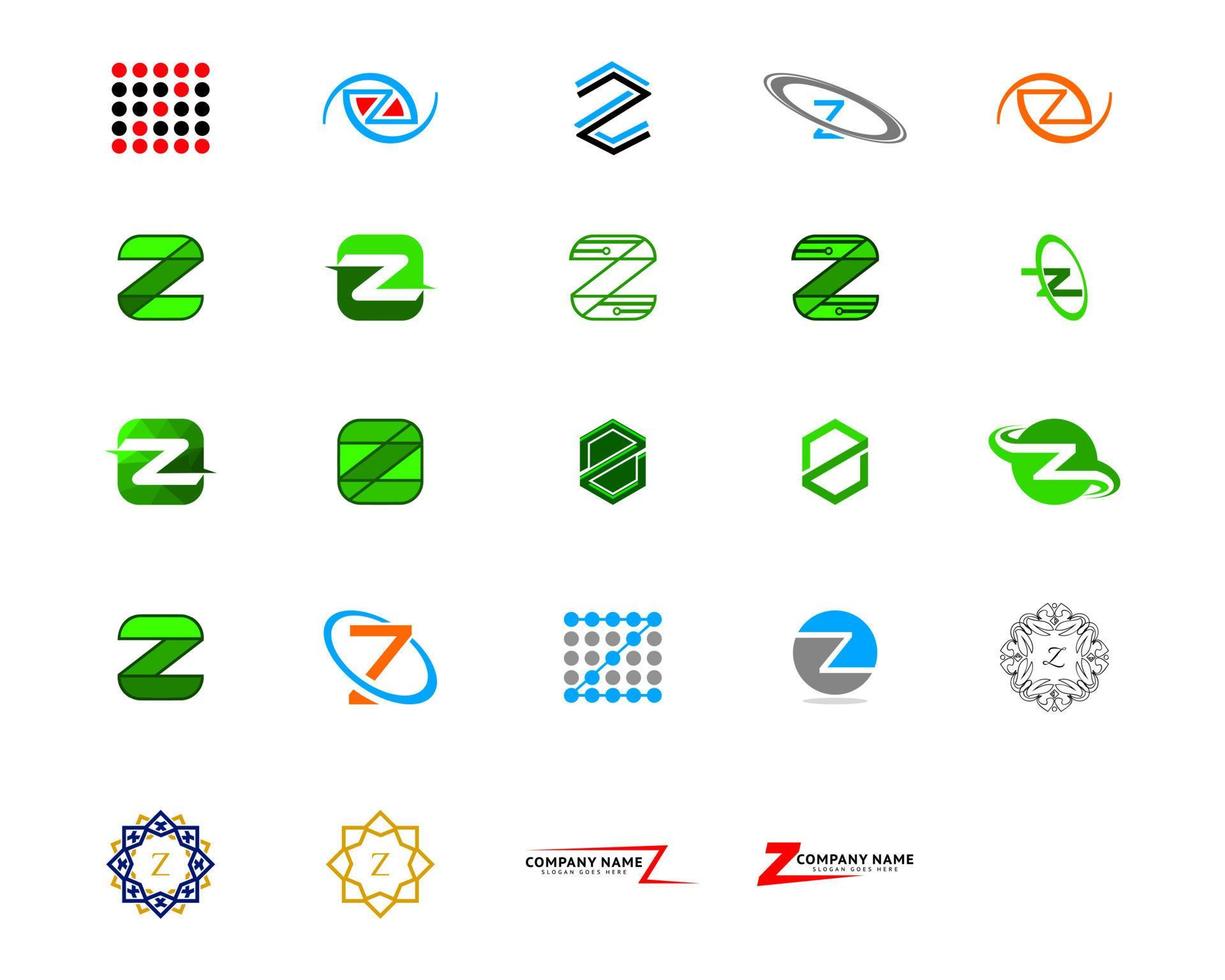 set van eerste letter z logo sjabloonontwerp vector