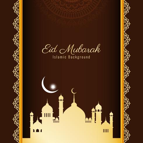 Abstract Eid Mubarak elegant ontwerp als achtergrond vector